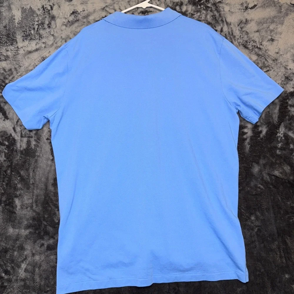 Polo Ralph Lauren Mens XL Blue Pique Cotton Short Sleeve Polo Yellow Pony Logo